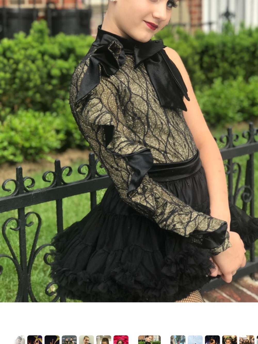 Weissman Black and Gold Dance Costume (leotard and tule skirt)